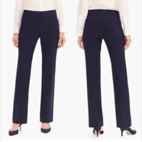 Jcrew 365 navy  full-length trouser in four-season stretch size 10 - Picture 1 of 9